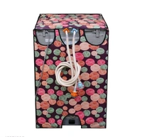 DREAM CURE Portable Washing Machine Brown Color Printed   PVC Cover,Top Load Waher Dryer Cover Water Proof ,  Full Automatic /Wheel Washing Machine Cover For 6 Kg Cover -  Red